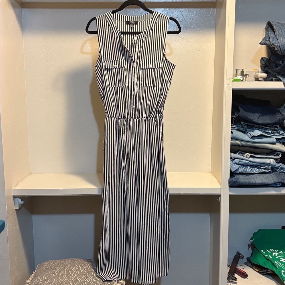 Spense Monochrome Striped Dress